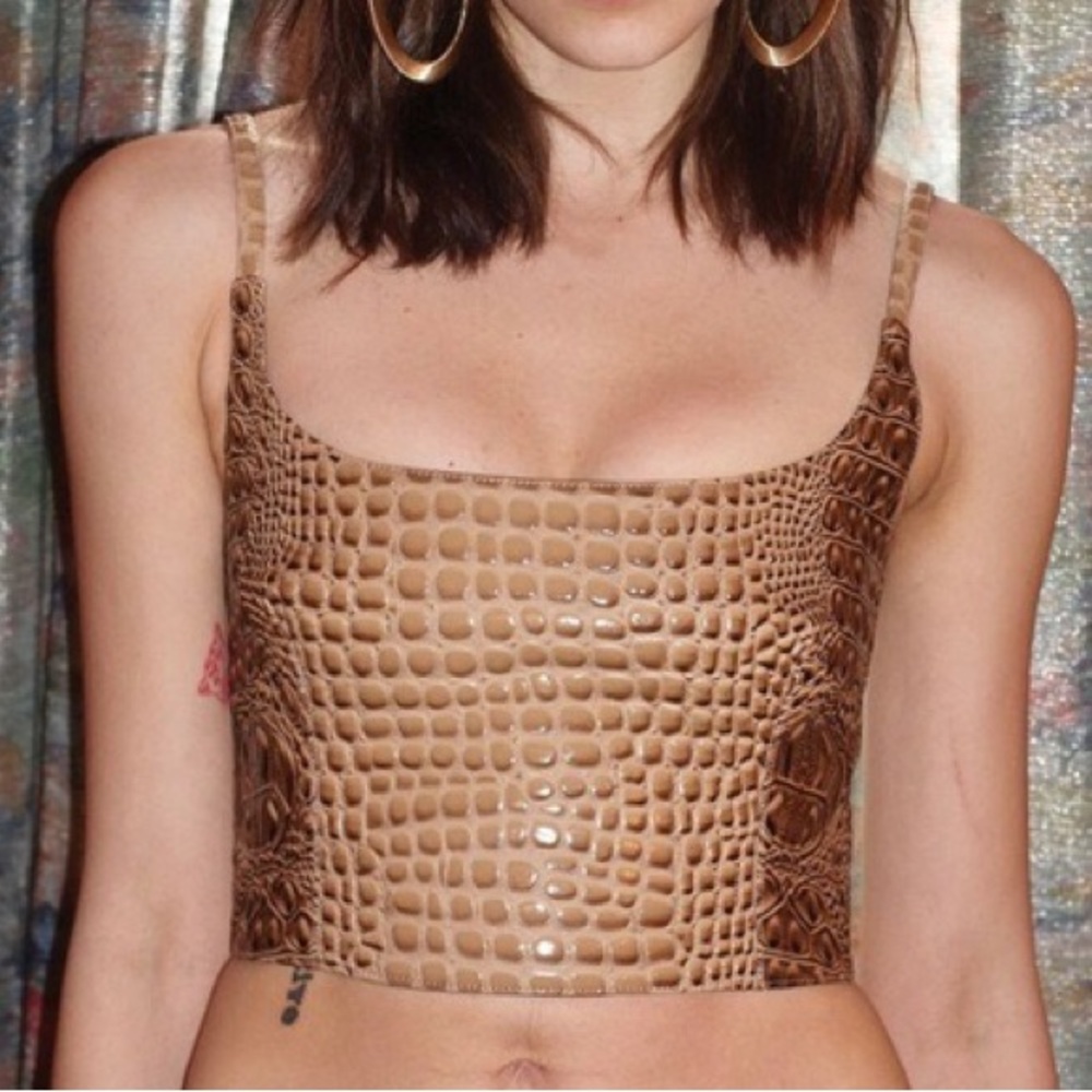 Mia Vesper croc tiny top (toast brown)
